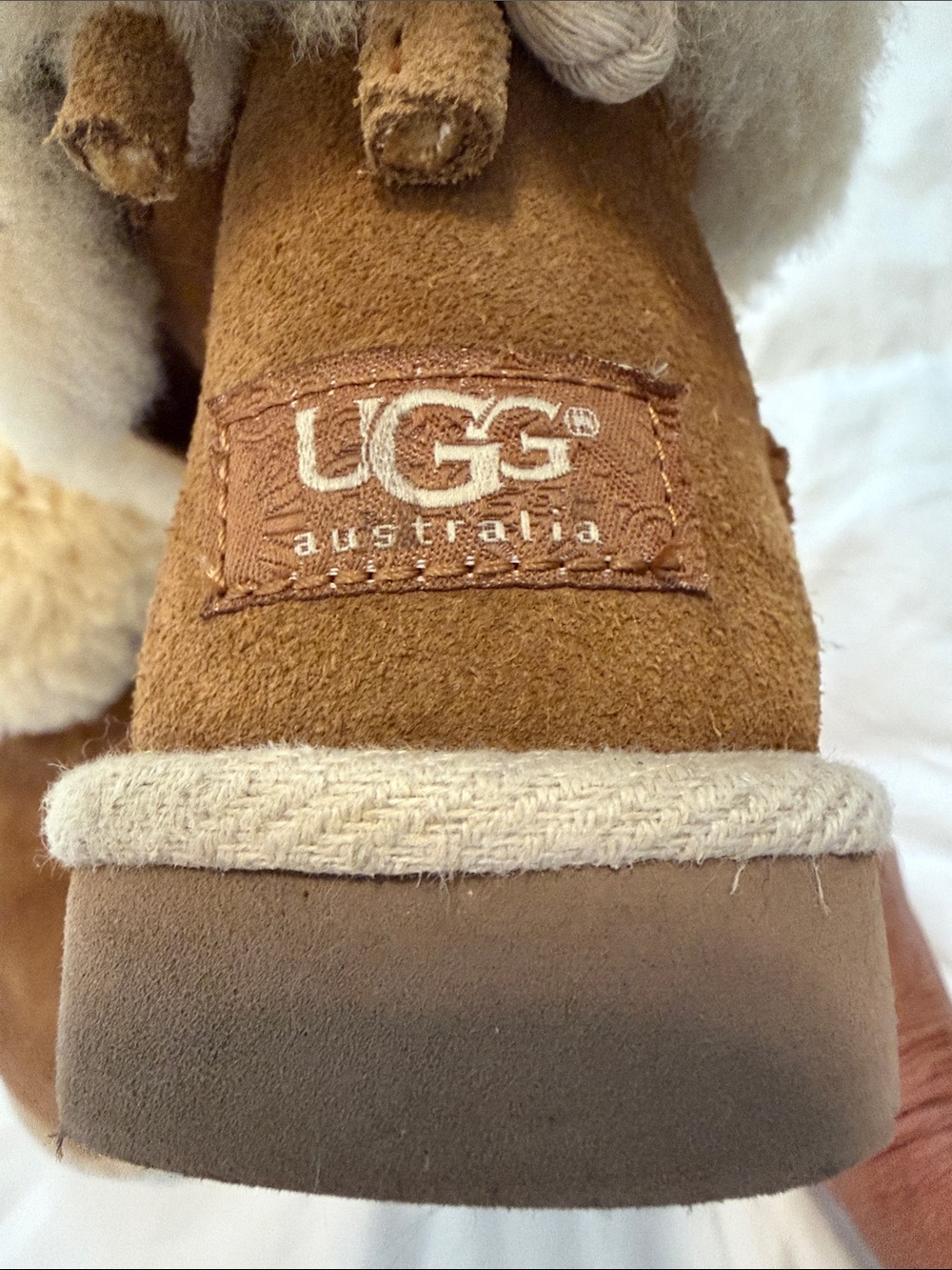 UGG women’s Chestnut Suede Cozy Boot with Shearling Trim